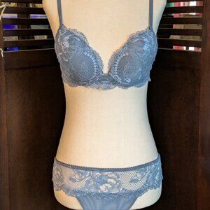 La Perla Brigitta Lace Push-up Bra in Slate Blue 34C